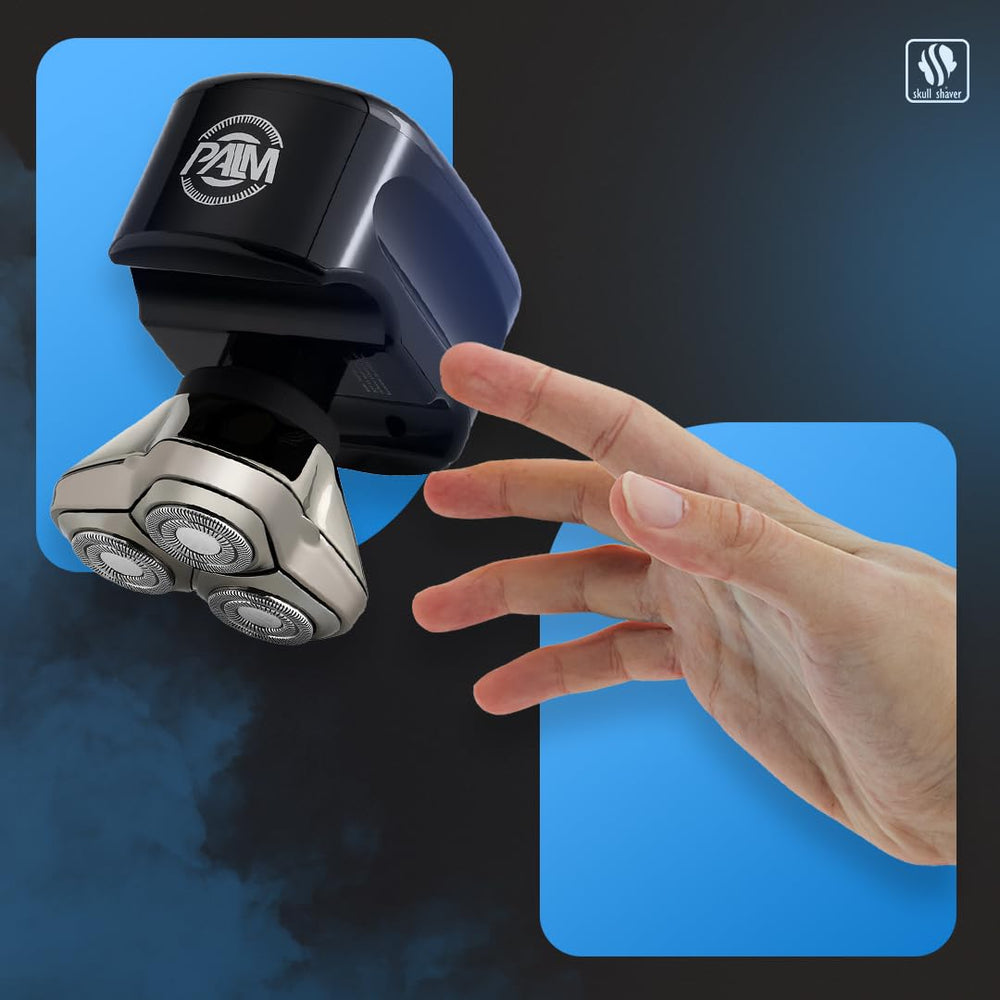 Skull Shaver Palm Shaver ideal for bald head grooming and facial upkeep.