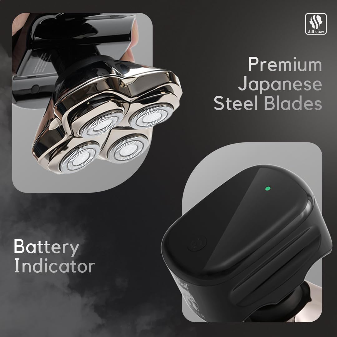 Skull Shaver Pitbull Silver PRO Japanese stainless steel blades durability.