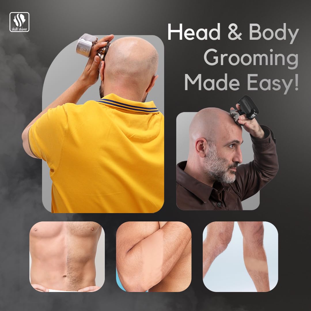 Skull Shaver Pitbull Silver PRO SX5 powerful motor in a slim ergonomic grip.