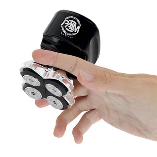 Skull Shaver Palm MX5 easy-clean blades for low-maintenance care.