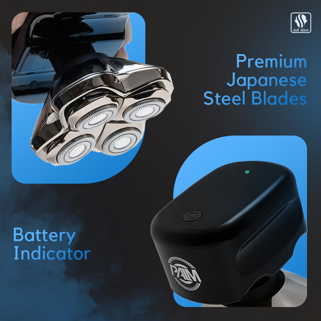 Skull Shaver Palm MX5 ergonomic grip for comfortable control.