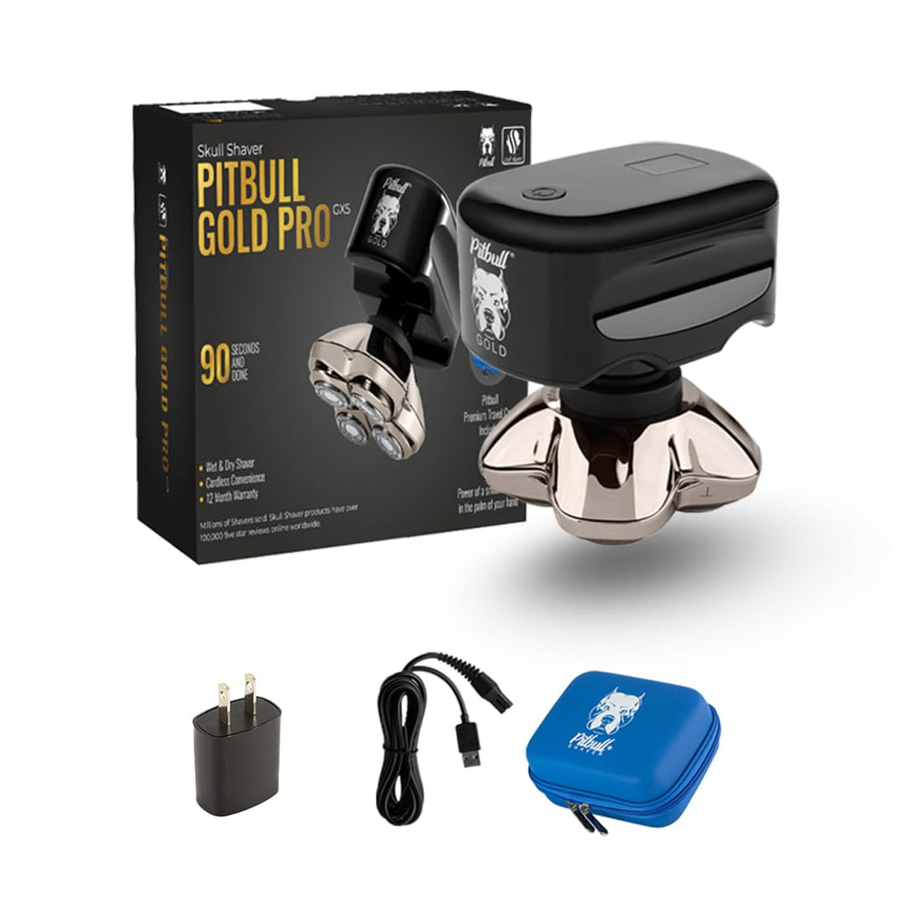 Skull Shaver Pitbull Gold Pro GX5 front view for ergonomic grooming.