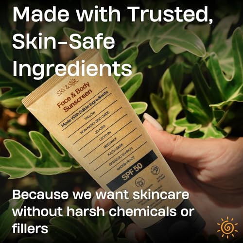 Sky and Sol mineral sunscreen texture close-up reveals creamy, non-greasy finish.