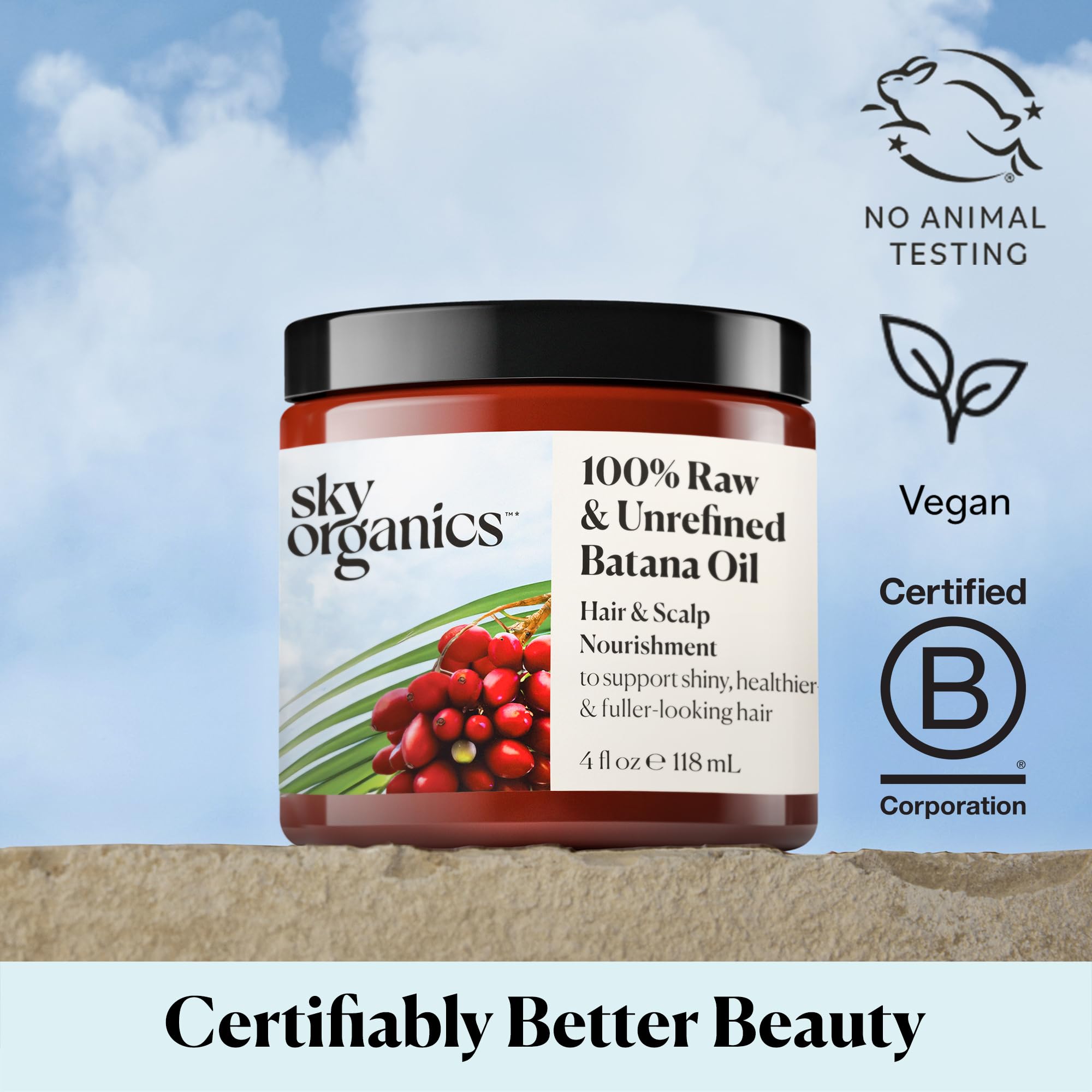 Sky Organics Batana Oil certifications confirm vegan and cruelty-free status