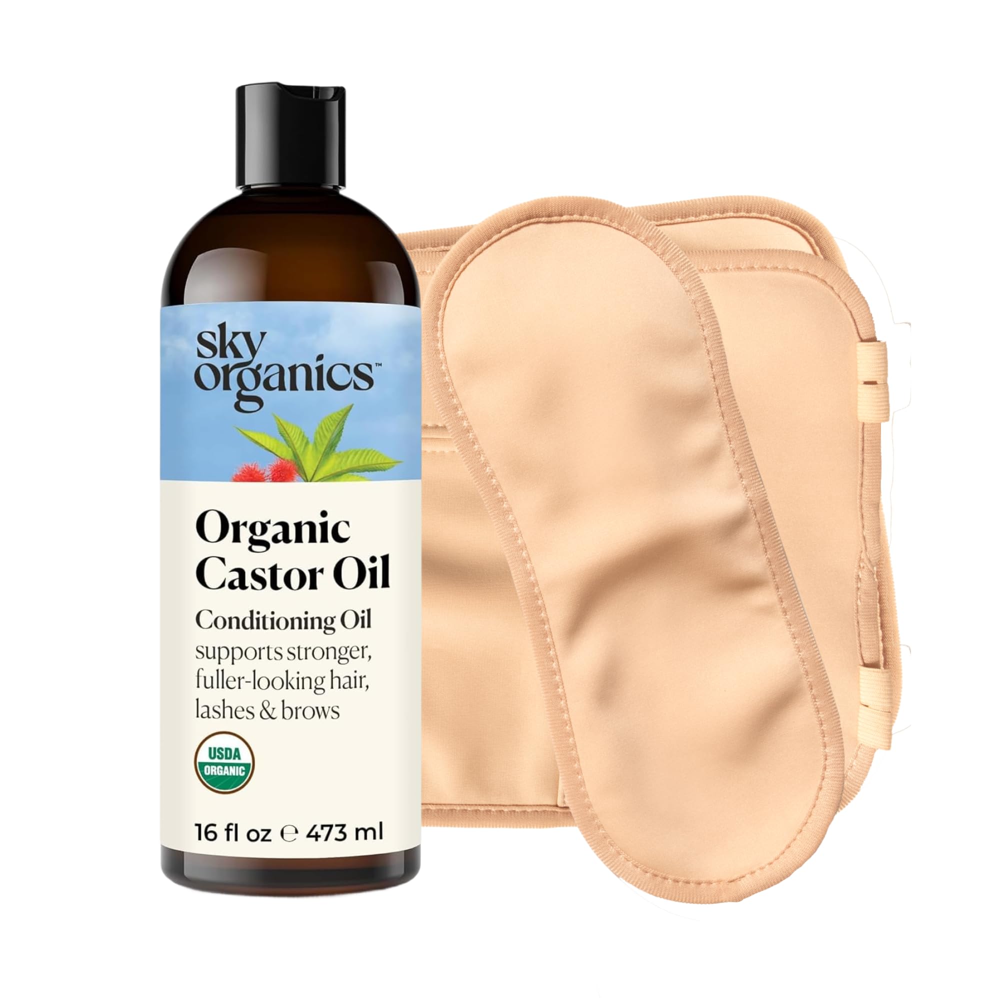 Sky Organics castor oil bottle 16oz close-up for skin and hair care rituals