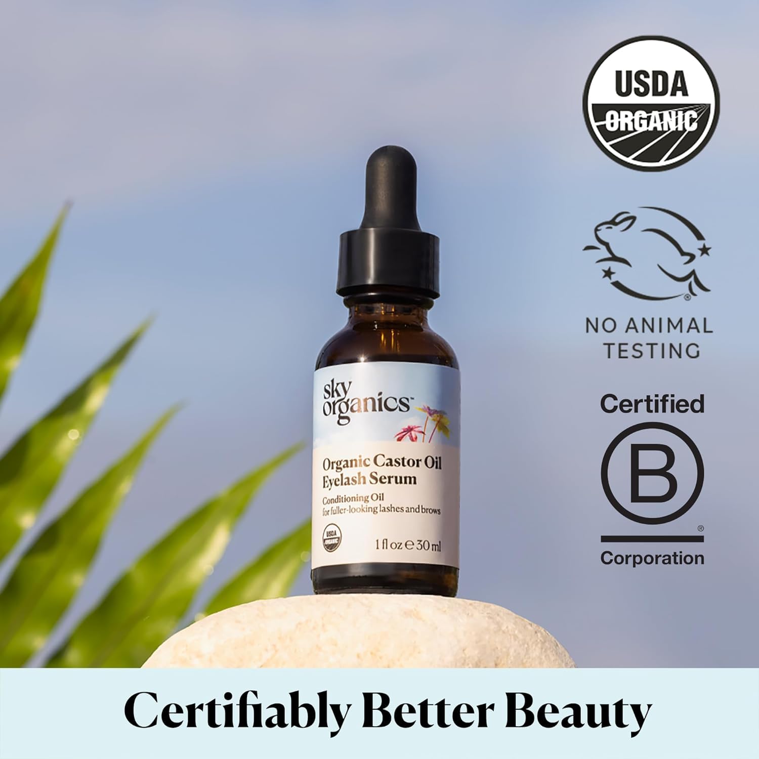 Sky Organics castor oil nightly-application demonstrates easy, clean brush-on routine.