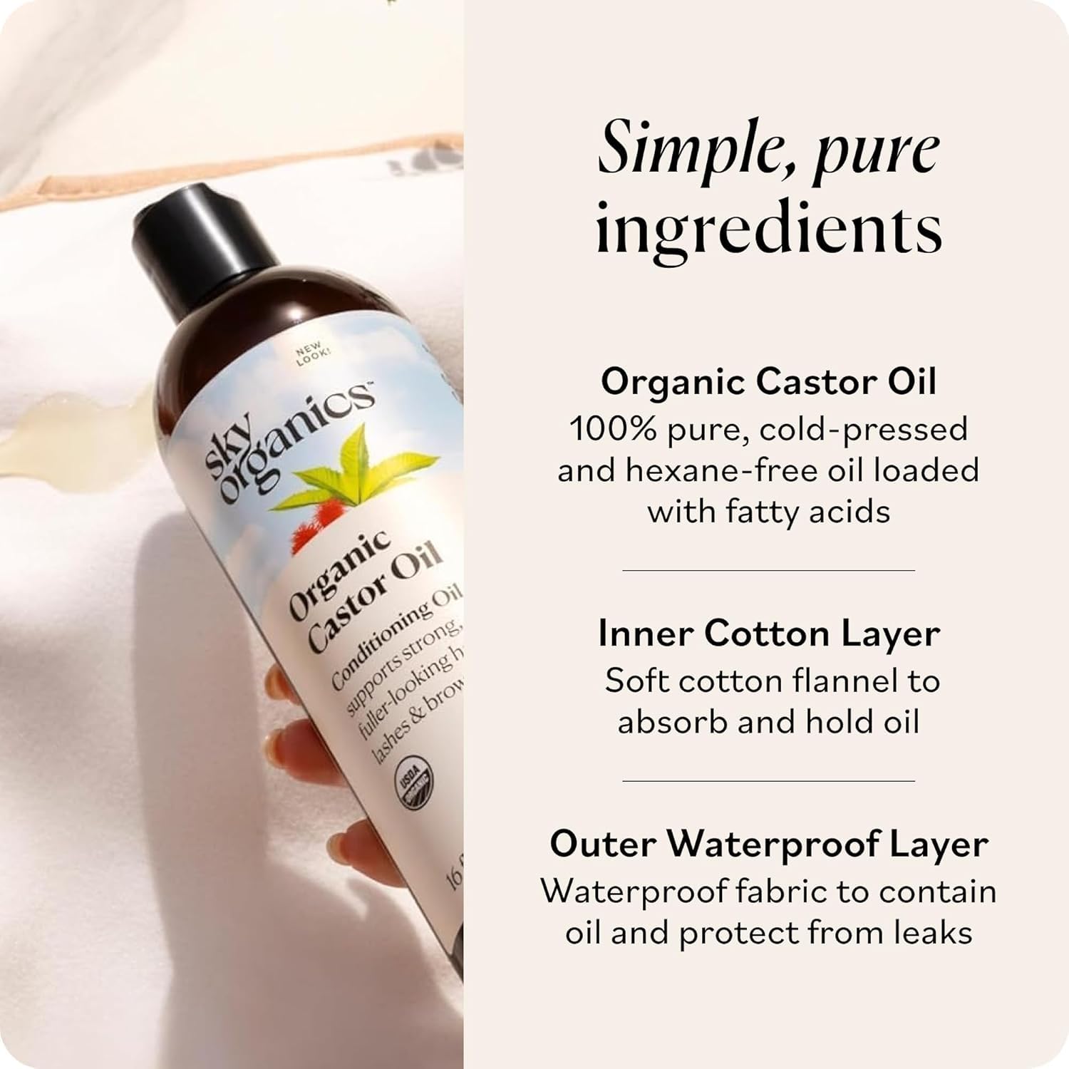 Sky Organics castor oil pack neck wrap demonstrates soothing comfort