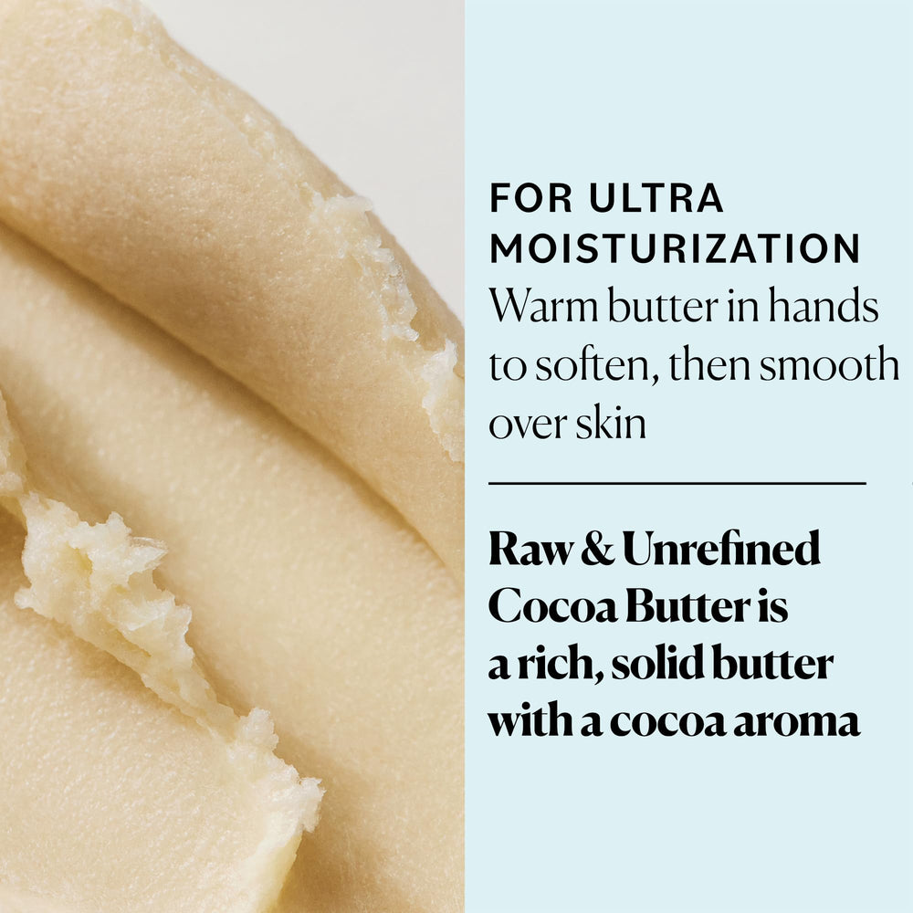 Sky Organics Cocoa Butter ingredient-purity-closeup highlights pure, natural moisturization.