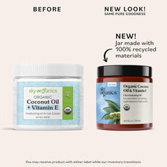Sky Organics coconut oil ingredients—virgin, unrefined, cold-pressed for antioxidant moisture
