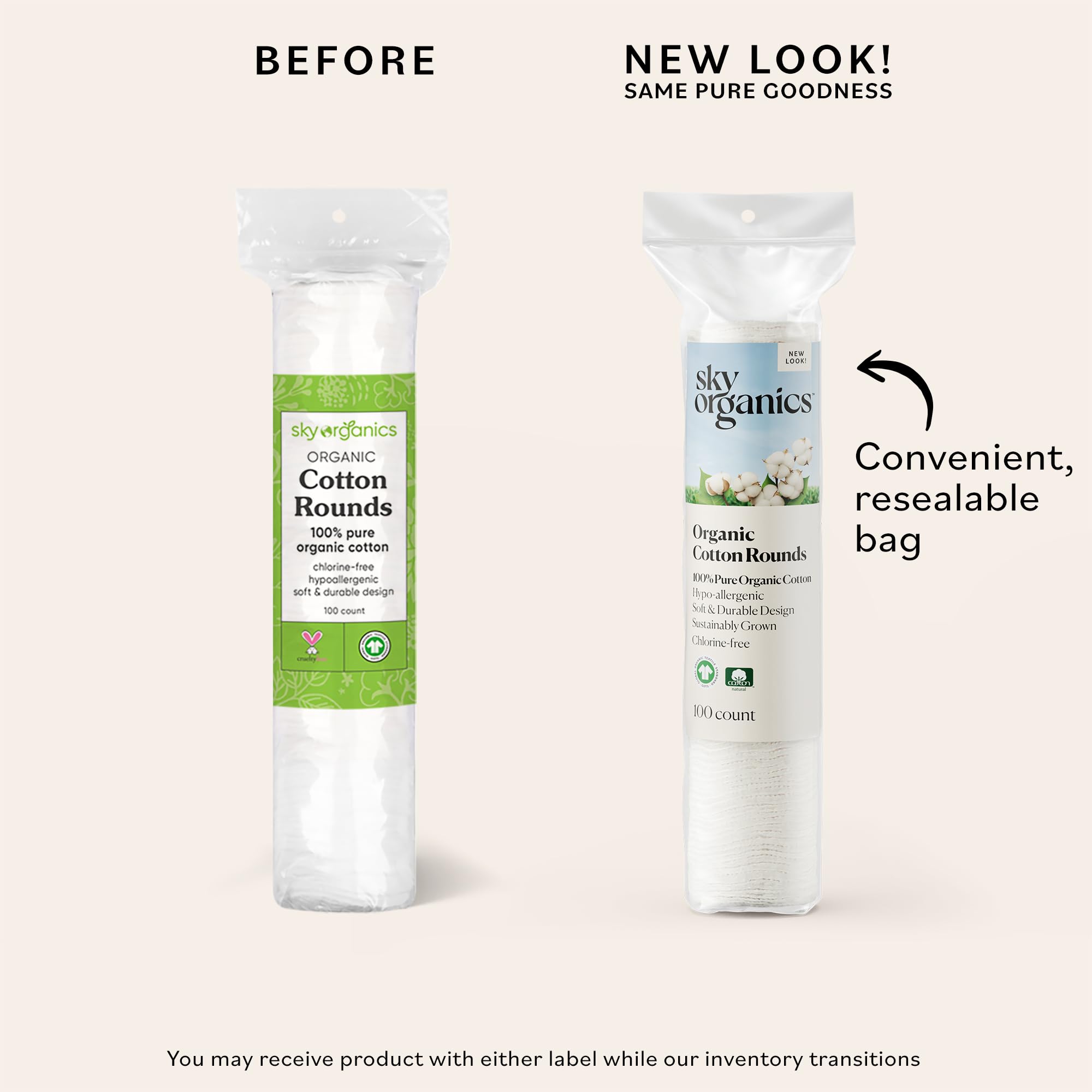 Sky Organics cotton rounds application spread—perfect for applying toner evenly.