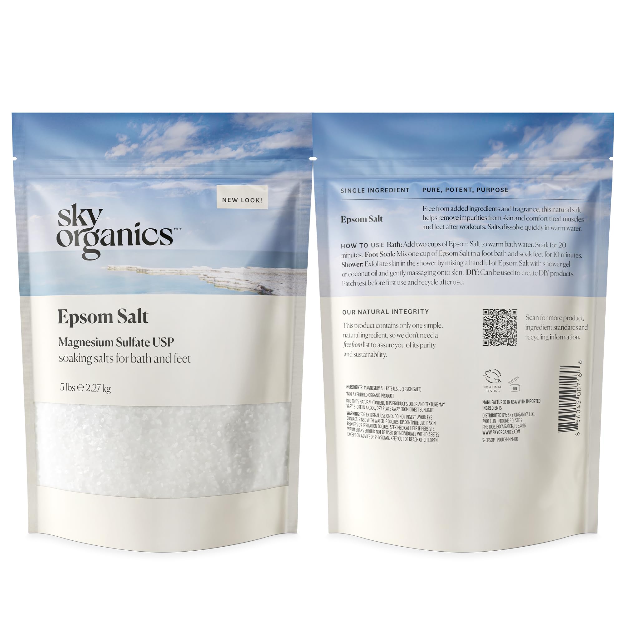 Home spa setup with Sky Organics Epsom Salt bathing ritual and towels.