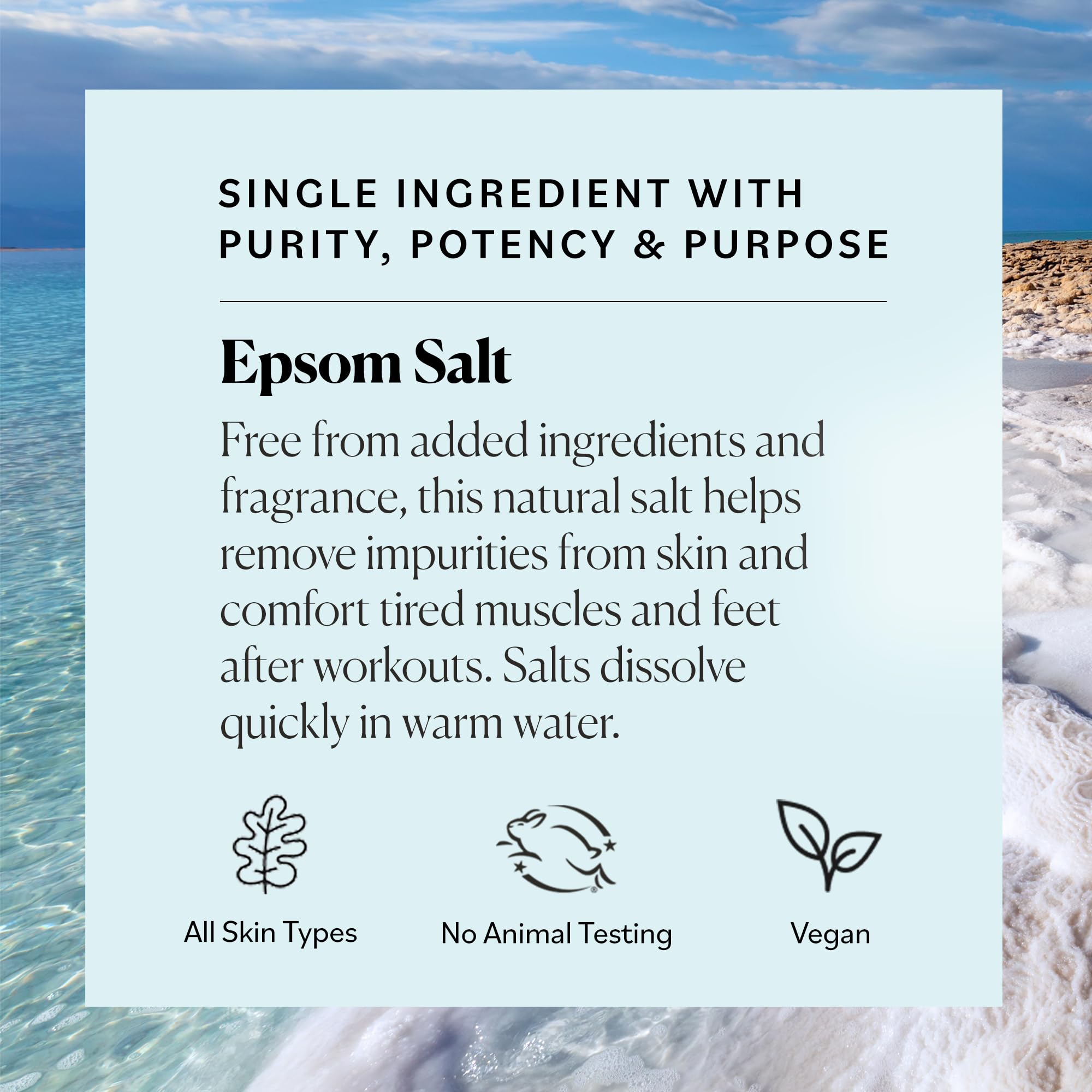 Shower exfoliation with Sky Organics Epsom Salt and gel for skin refresh.