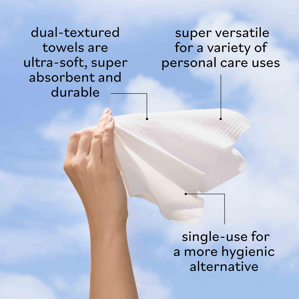 Sky Organics Gentle Clean Face Towels in-use with cleanser for makeup removal