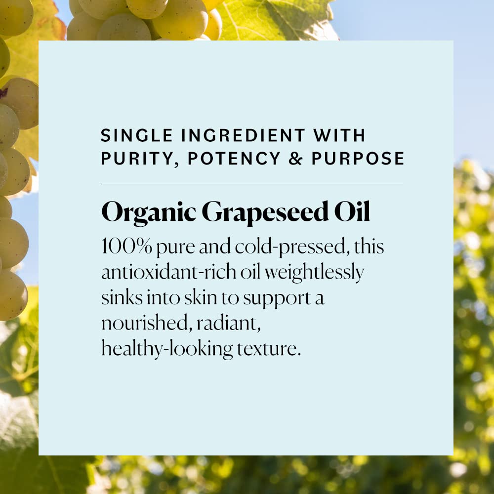 Sky Organics Grapeseed Oil packaging features certifications and care