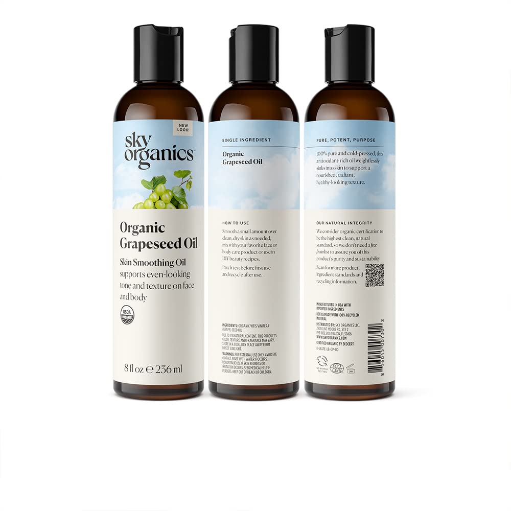 Sky Organics Grapeseed Oil sustainable, small-batch production supports quality