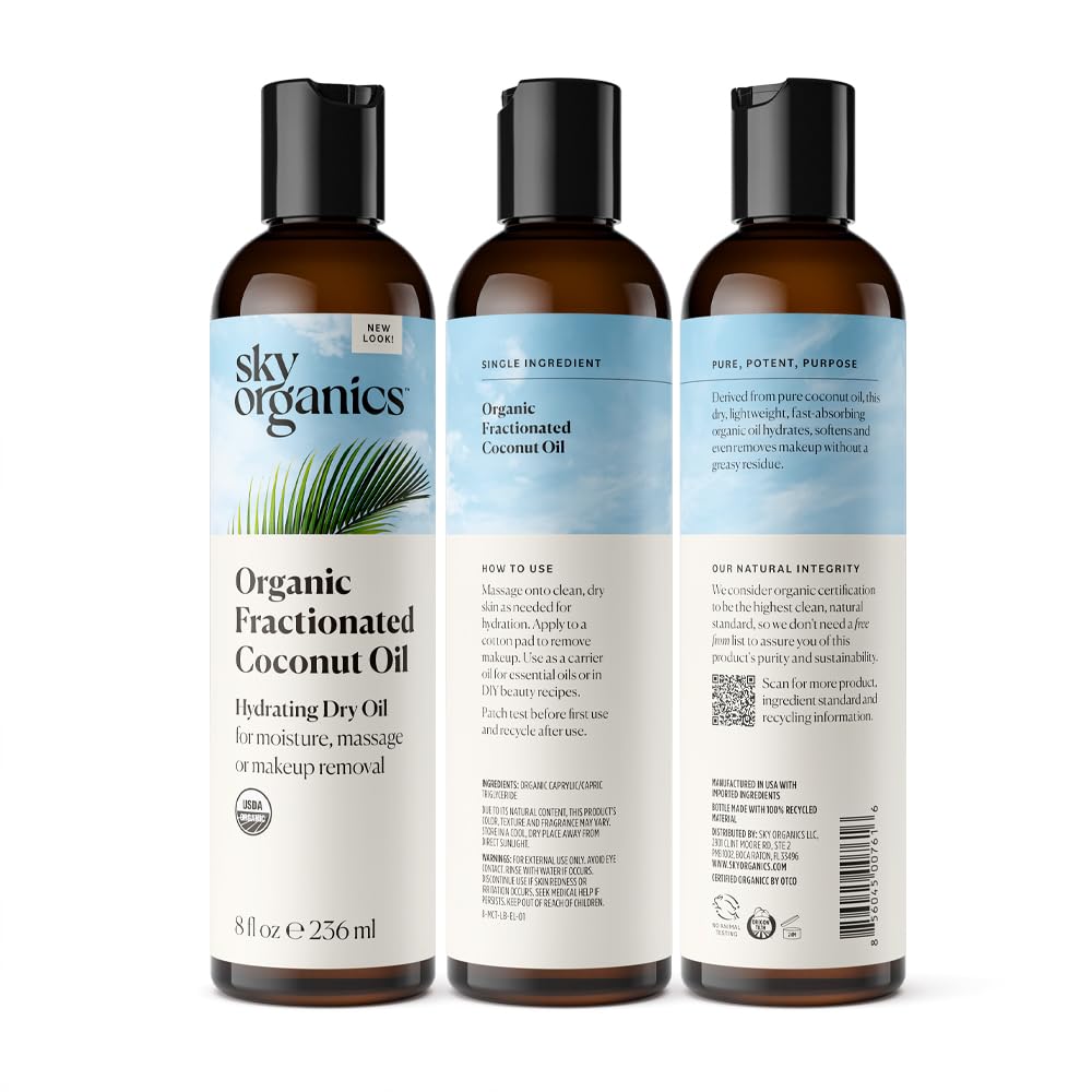 Sky Organics Hydrating Dry Oil packaging and bottle design for easy use.