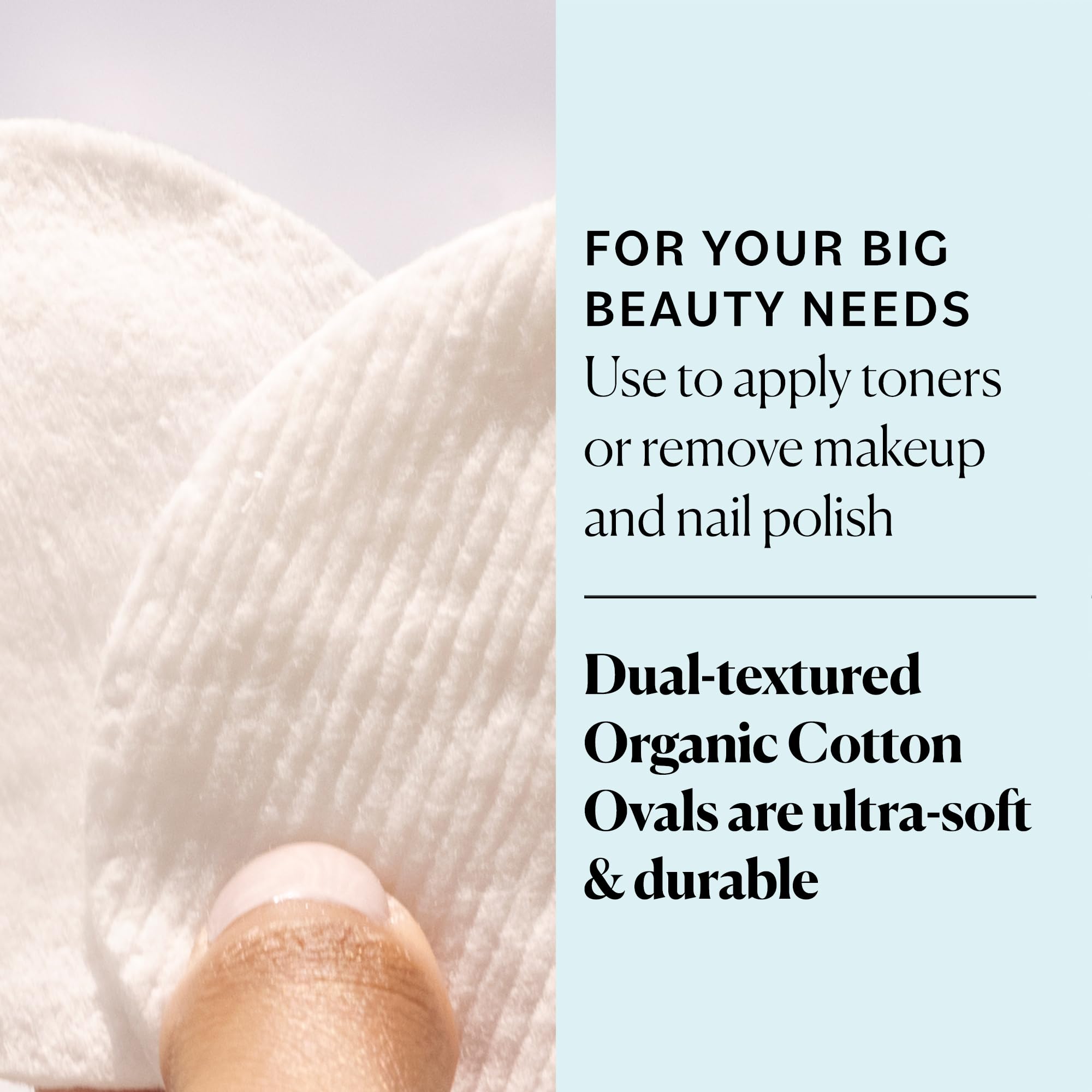 Sky Organics closeup of cotton fibers, ultra-soft and absorbent for sensitive skin.
