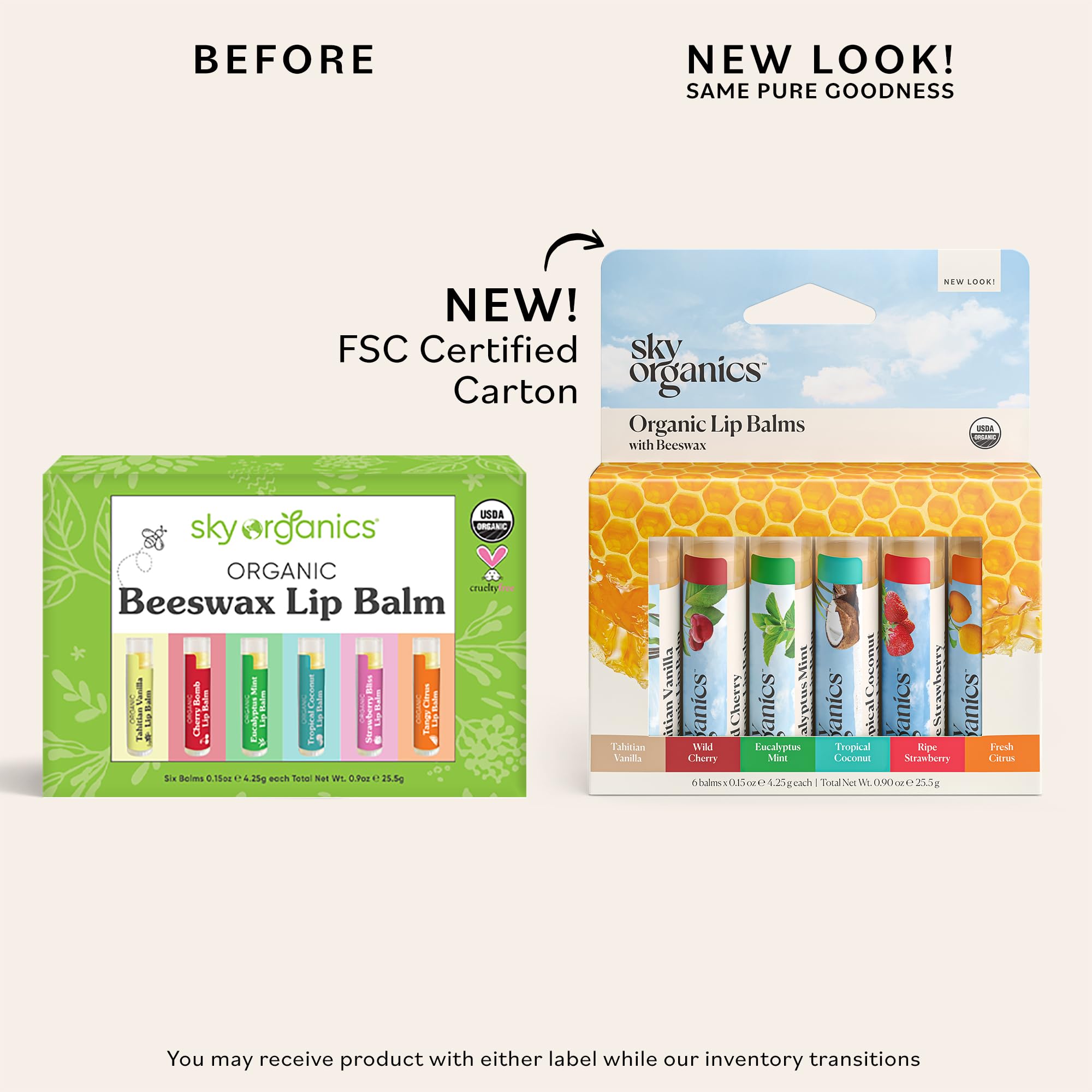 Sky Organics lip balm Wild Cherry 6pk offers fruity aroma and nourishing moisture.
