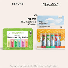 Sky Organics lip balm Wild Cherry 6pk offers fruity aroma and nourishing moisture.