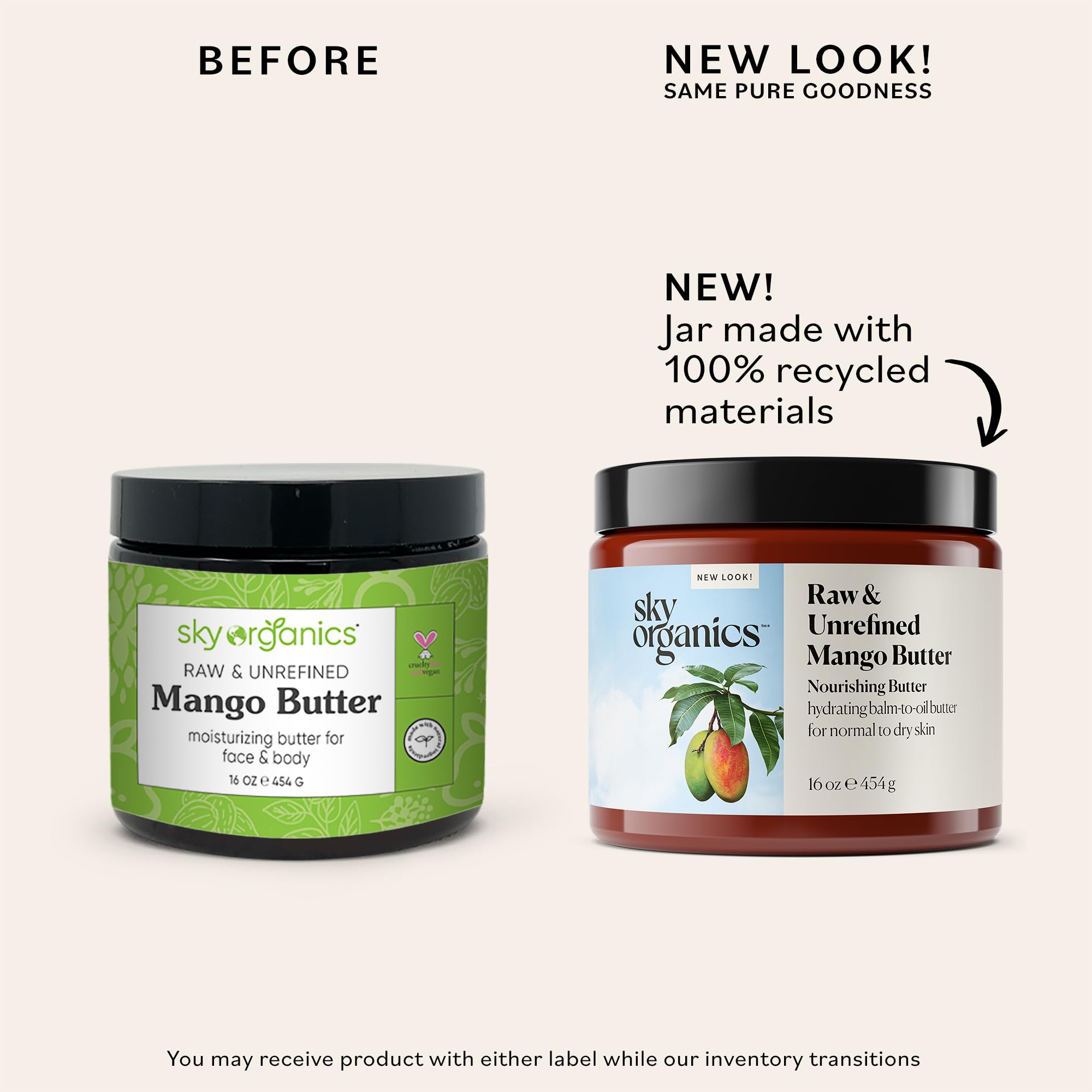 Sky Organics Mango Butter in hand demonstrates easy rub-in application.