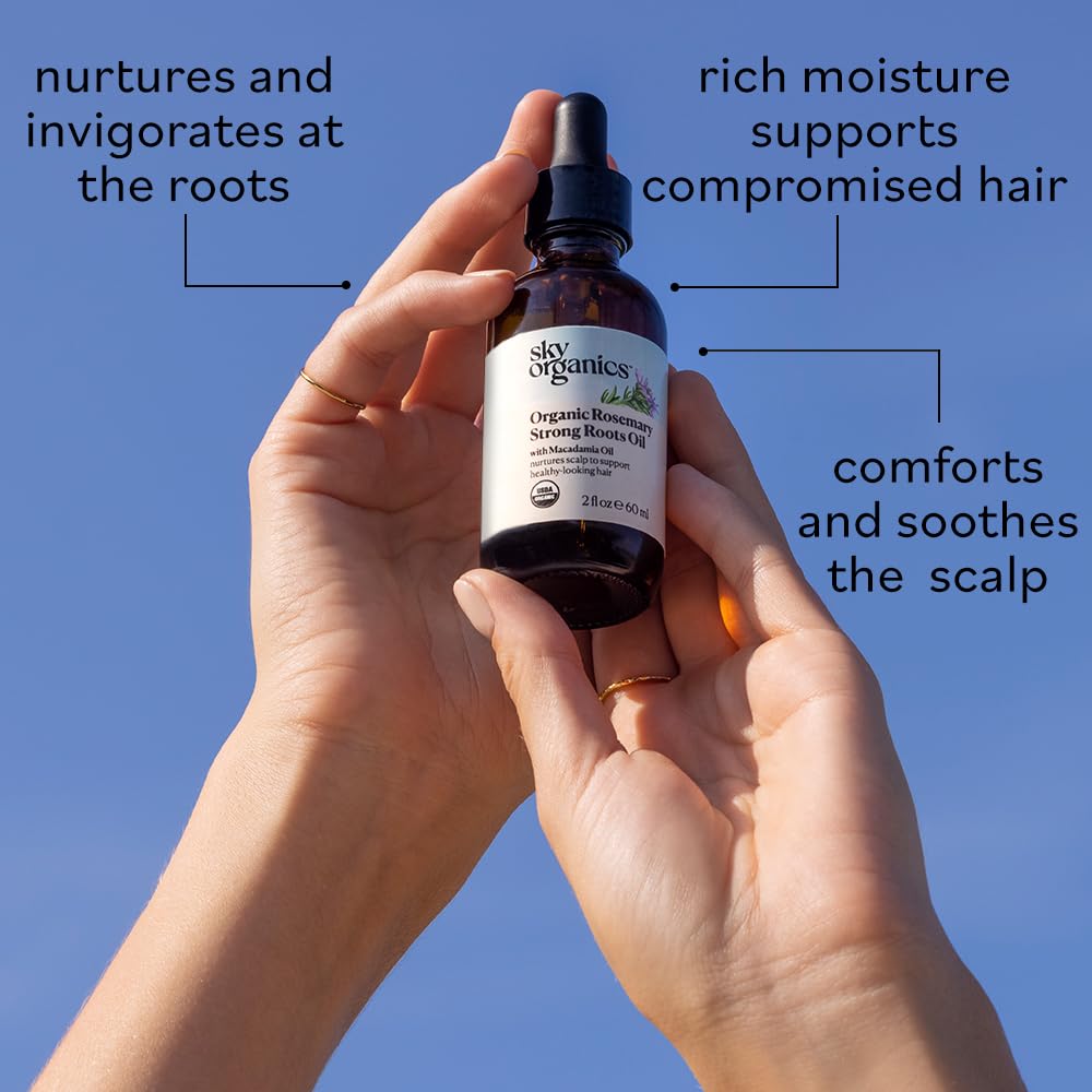Sky Organics rosemary oil bottle pours easily for hassle-free use.