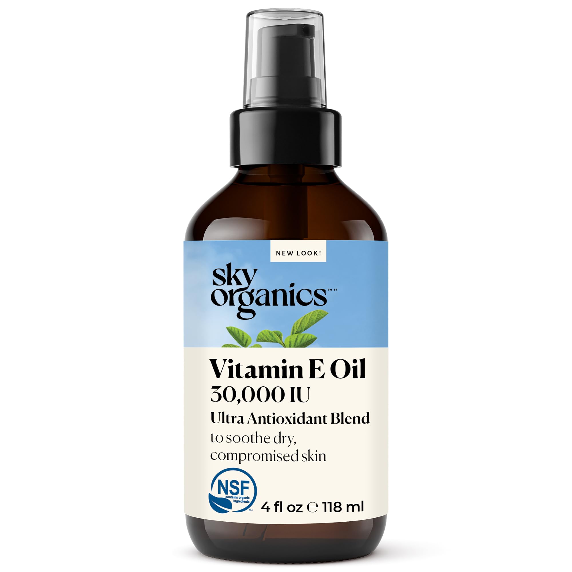 Sky Organics Vitamin E Oil Blend bottle for reparative moisture