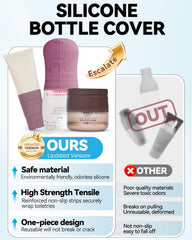 Skyconser silicone bottle cover elastic stretch demonstrates secure wrap around a bottle
