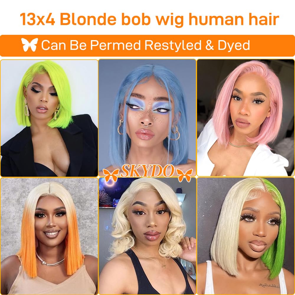 SKYDO 613 Blonde Bob Wig cap inside illustrating secure fit