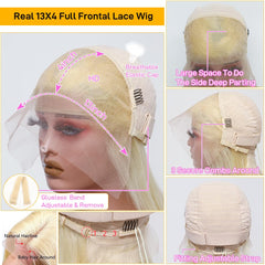 SKYDO 613 Blonde Bob Wig side view for seamless silhouette
