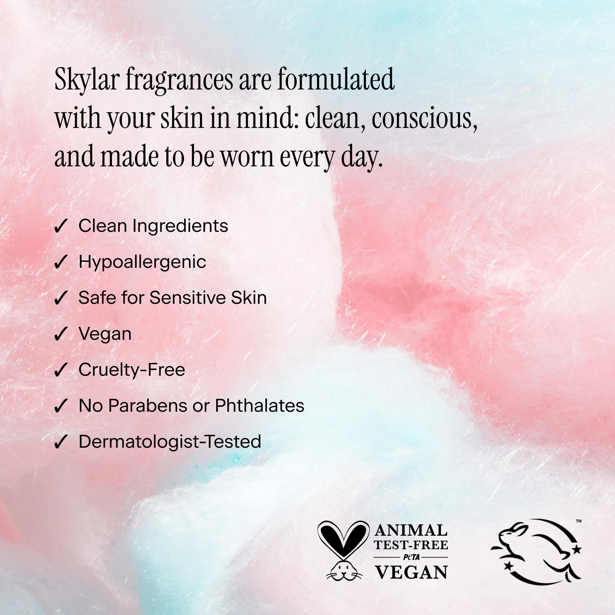Skylar Boardwalk Delight mist against cotton tee demonstrates fabric-friendly refresh.