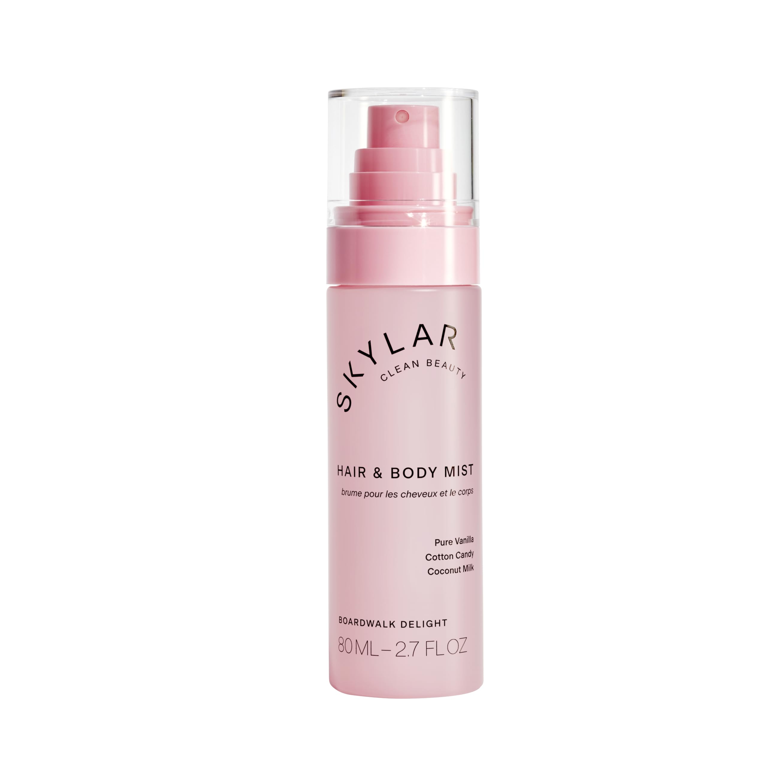 Skylar Boardwalk Delight bottle-front shows a clean, hypoallergenic fragrance suitable for sensitive skin.