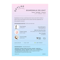 Skylar Boardwalk Delight bottle front view—light coastal sweetness for daily wear.