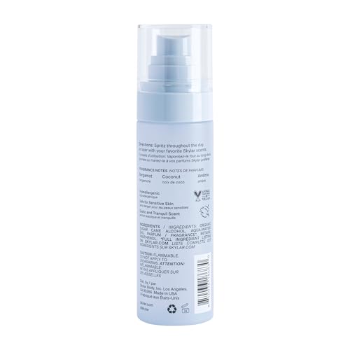 Skylar Coconut Cove mist with spray cap for easy on-the-go freshness.