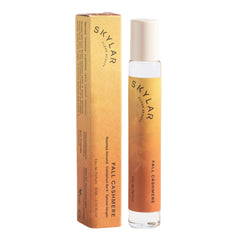 Skylar Fall Cashmere bottle close-up, warm spicy gourmand scent for daily wear.