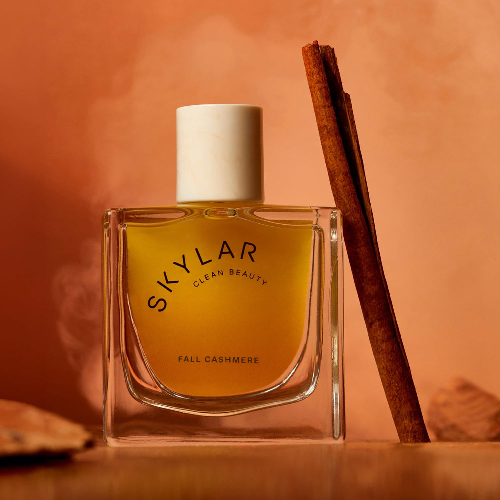 Skylar Fall Cashmere shot glass ambience evokes cozy evening scent rituals