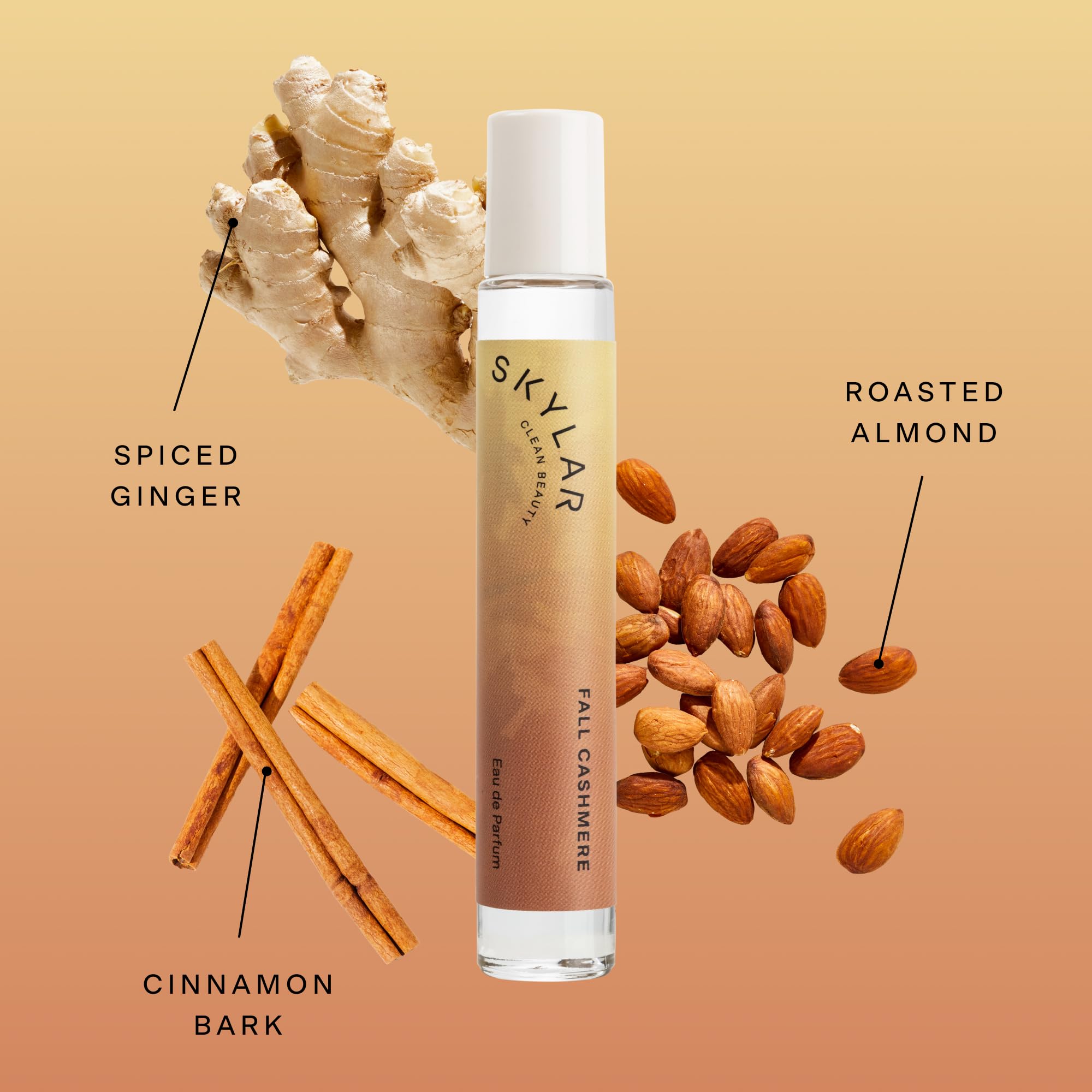 Skylar Fall Cashmere swatch, quick scent preview highlighting cinnamon and vanilla warmth.
