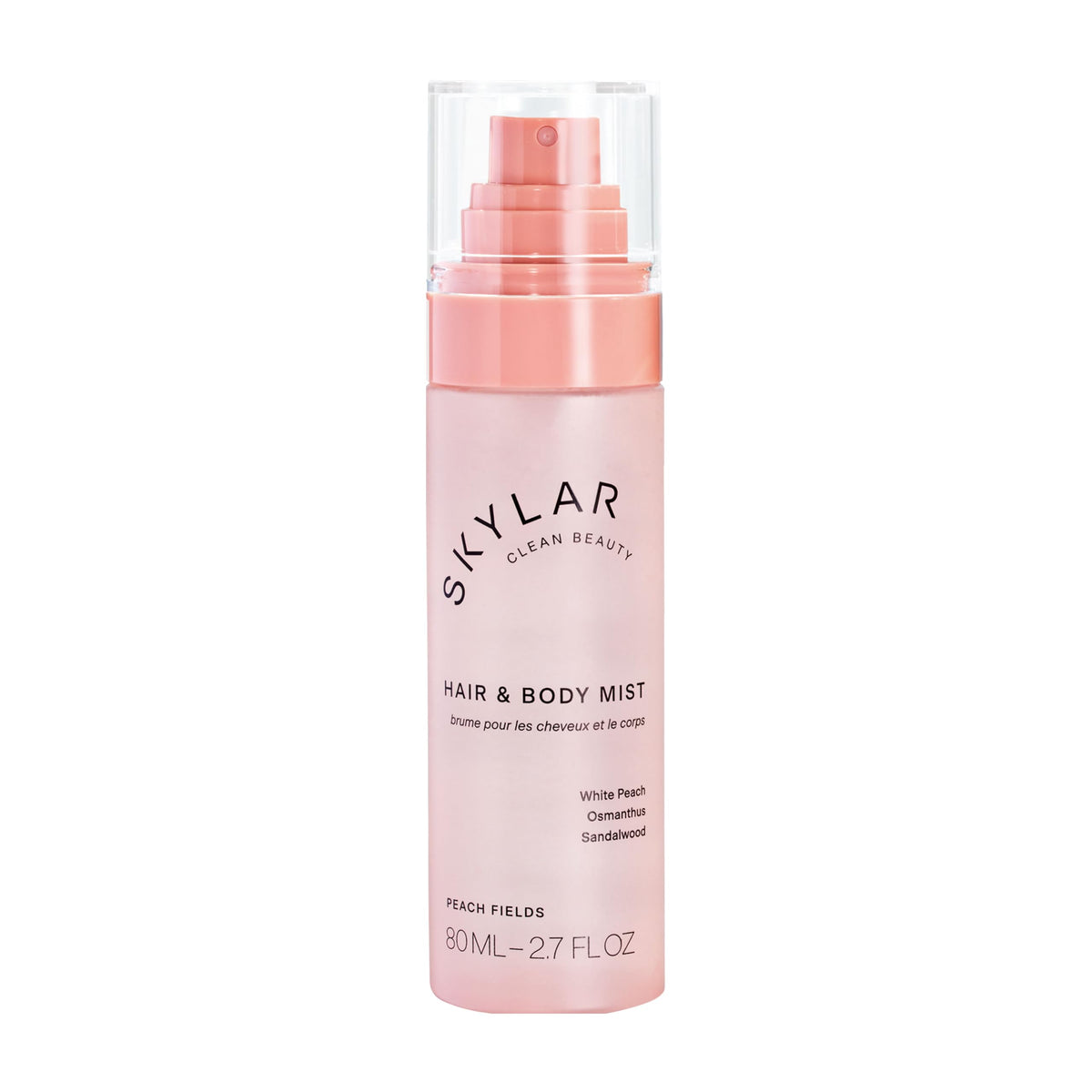 Skylar Peach Fields bottle closeup for daily refresh and clean scent