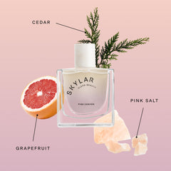 Skylar Pink Canyon packaging image suggests vegan, cruelty-free fragrance gifting.