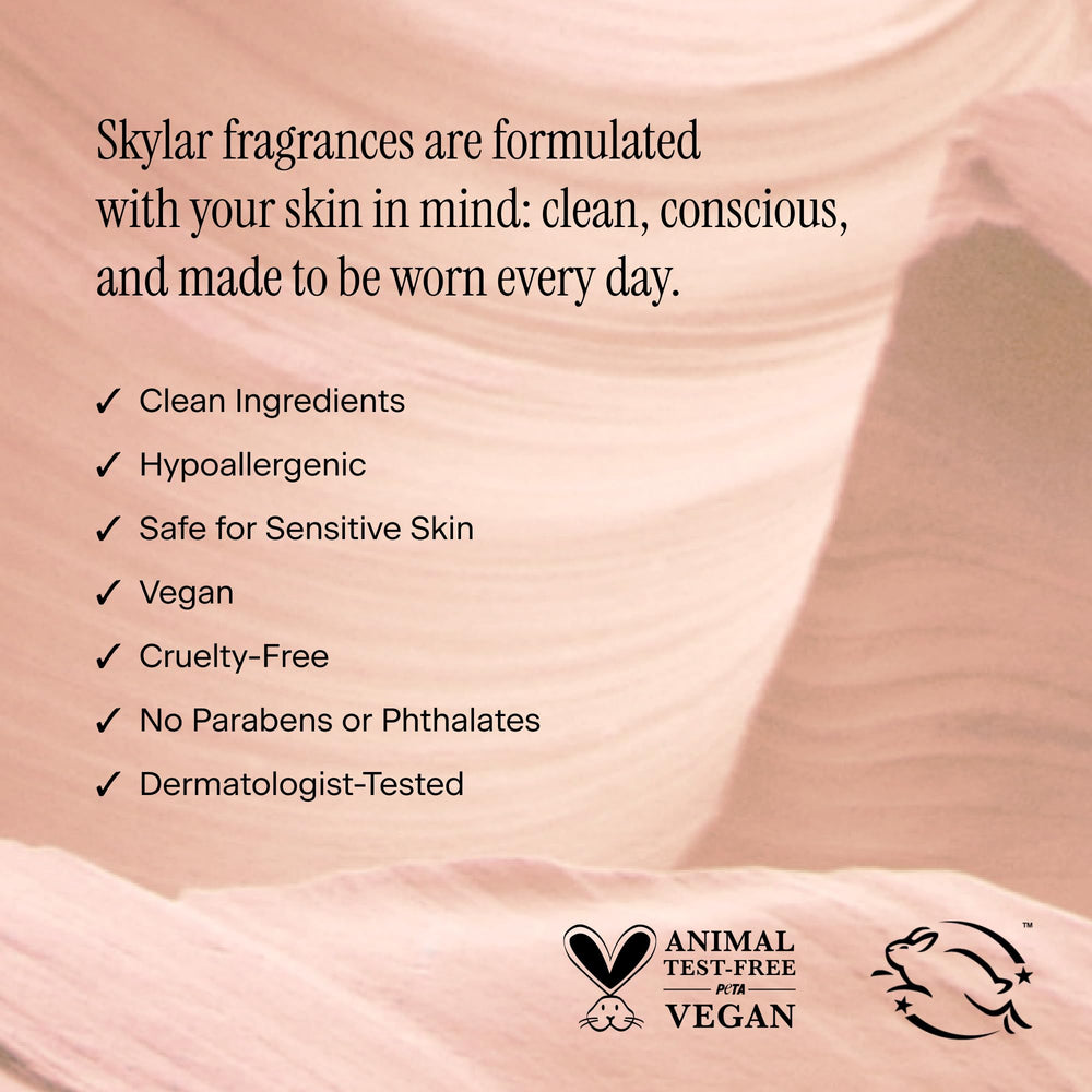 Skylar Pink Canyon layered fragrance concept shows how to mix with other Skylar scents.