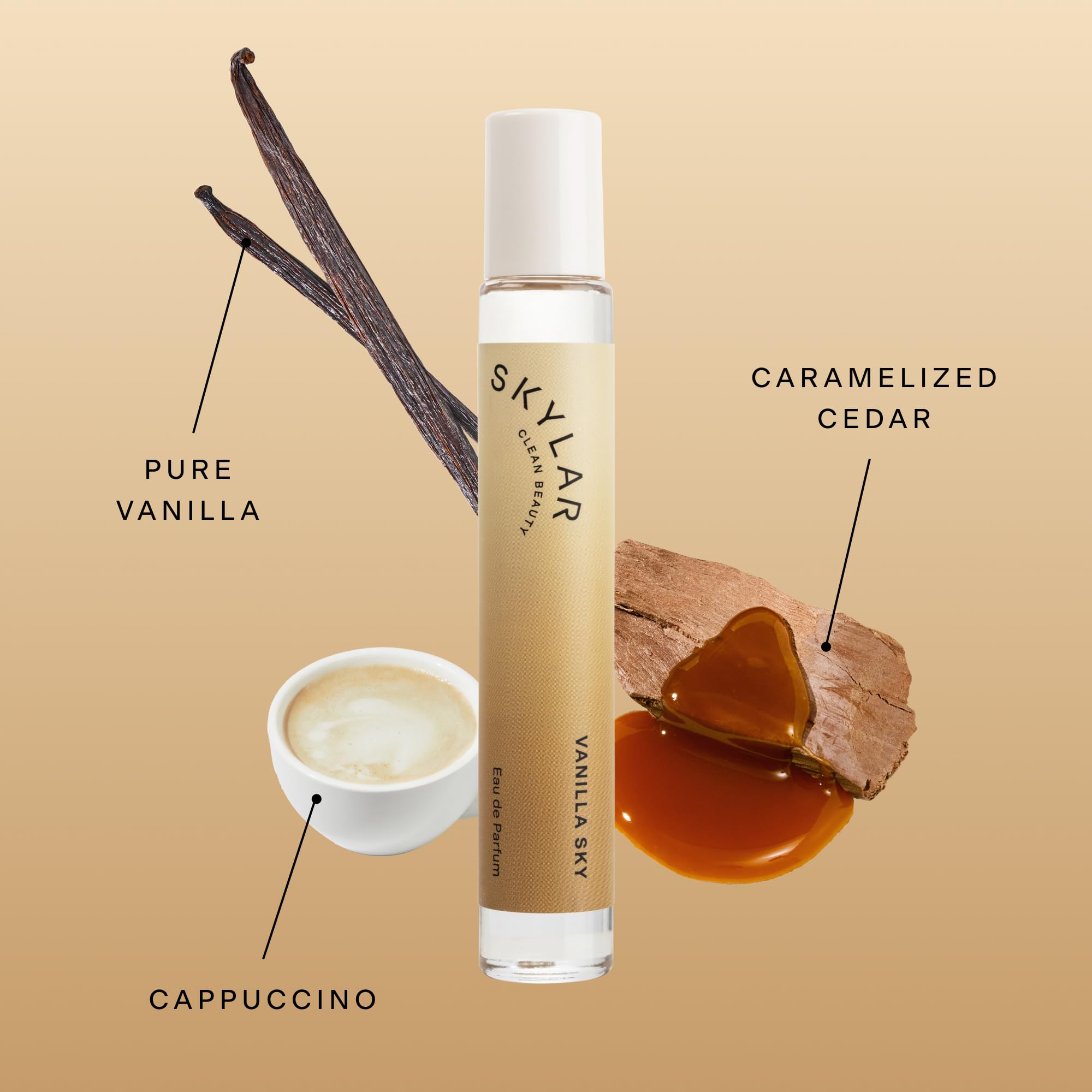 Skylar Vanilla Sky middle notes vanilla and jasmine create warmth.