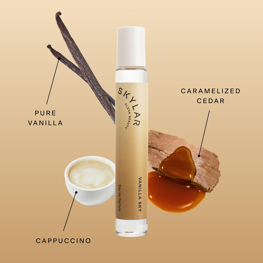 Skylar Vanilla Sky middle notes vanilla and jasmine create warmth.