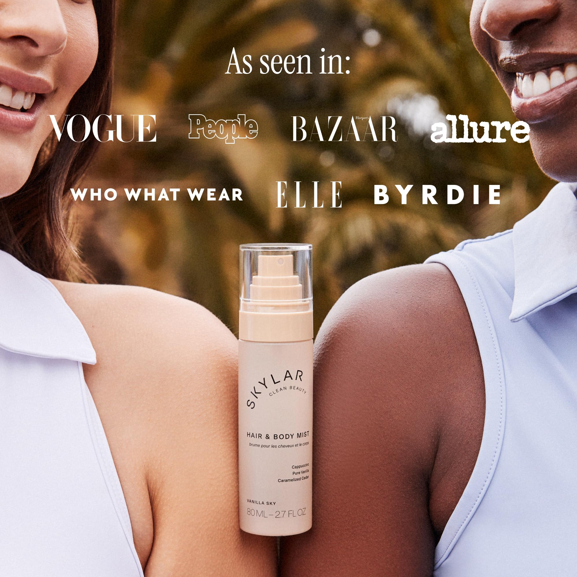 Skylar Vanilla Sky ingredients highlight clean, hypoallergenic formula.