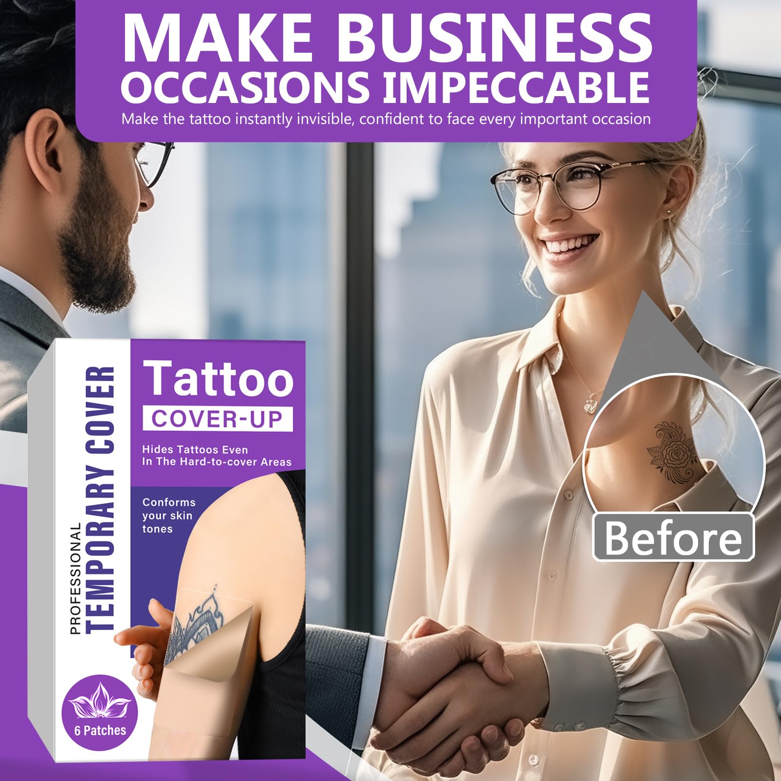 Skymore tattoo cover up patch sweatproof visible, designed to stay put during workouts.