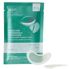 skyn iceland dissolving microneedle under-eye patches closeup, targeted hydration.