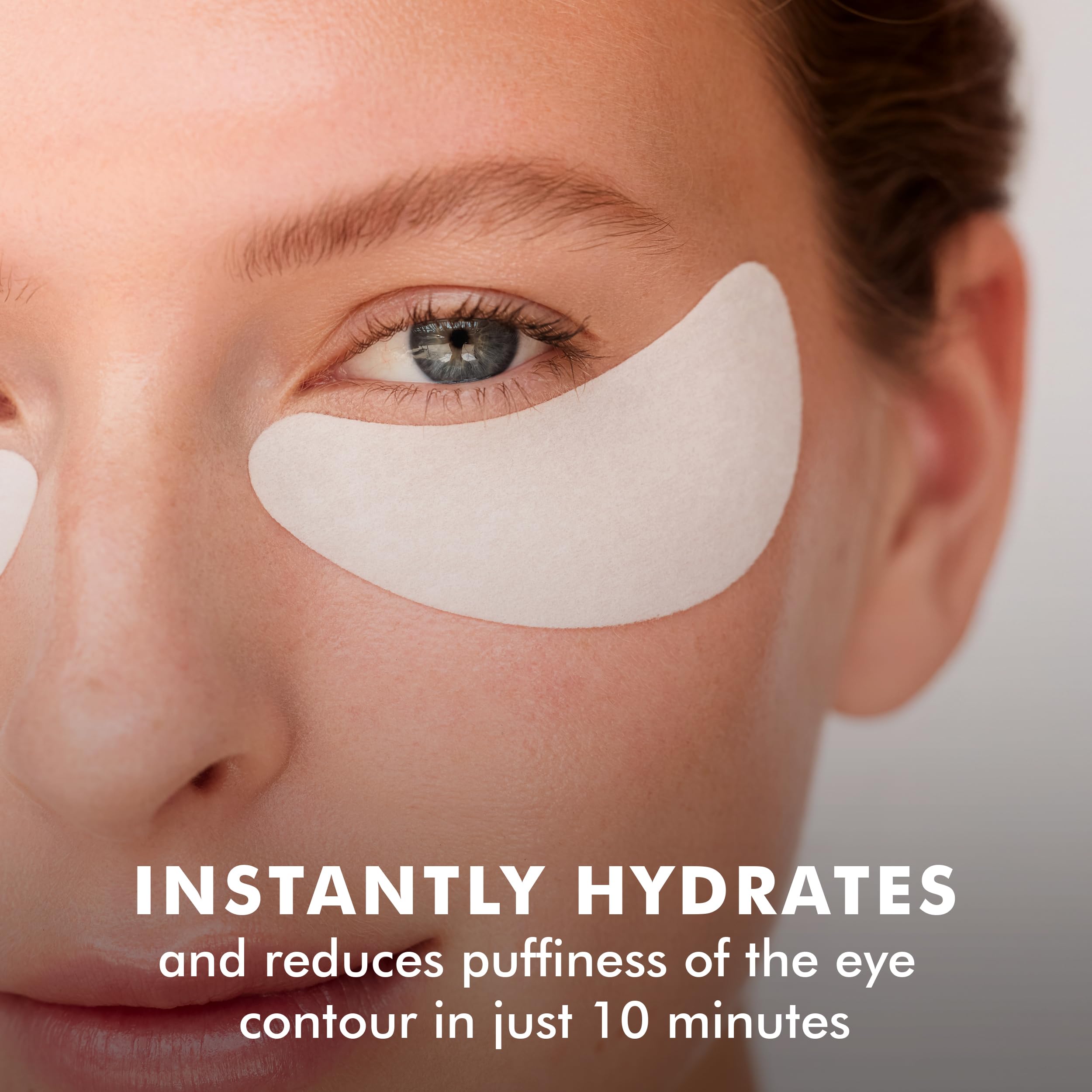 Skyn ICELAND Hydro Cool Under Eye Patches being applied for easy spa-like use.