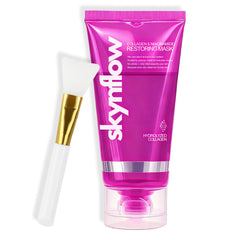 Skynflow Collagen Mask jar demonstrates the overnight wrap for hydrated, refreshed skin by morning.
