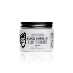 Slick Gorilla Clay Pomade hero image with firm hold and matte finish.
