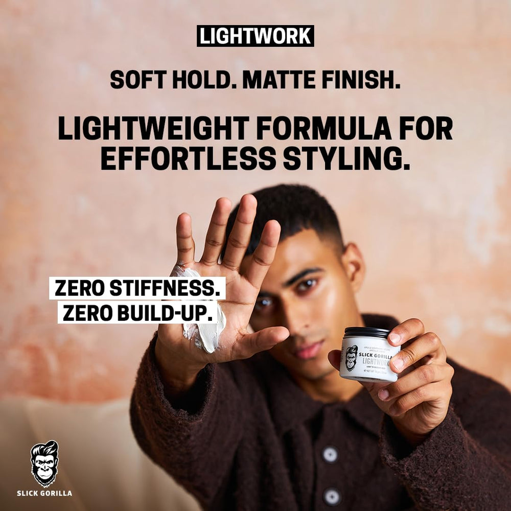 Slick Gorilla Lightwork lightweight feel keeps hair airy and comfortable during wear