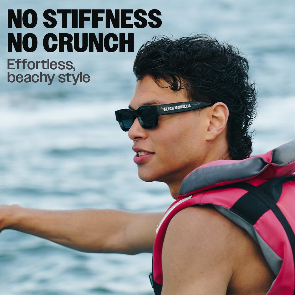 Slick Gorilla textured beach waves on a model's hair.