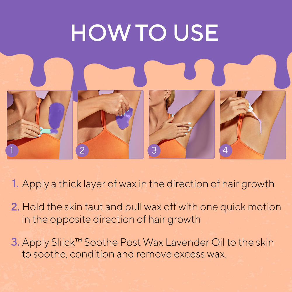 Sliick at-home waxing kit set with beads, cup, and applicator.